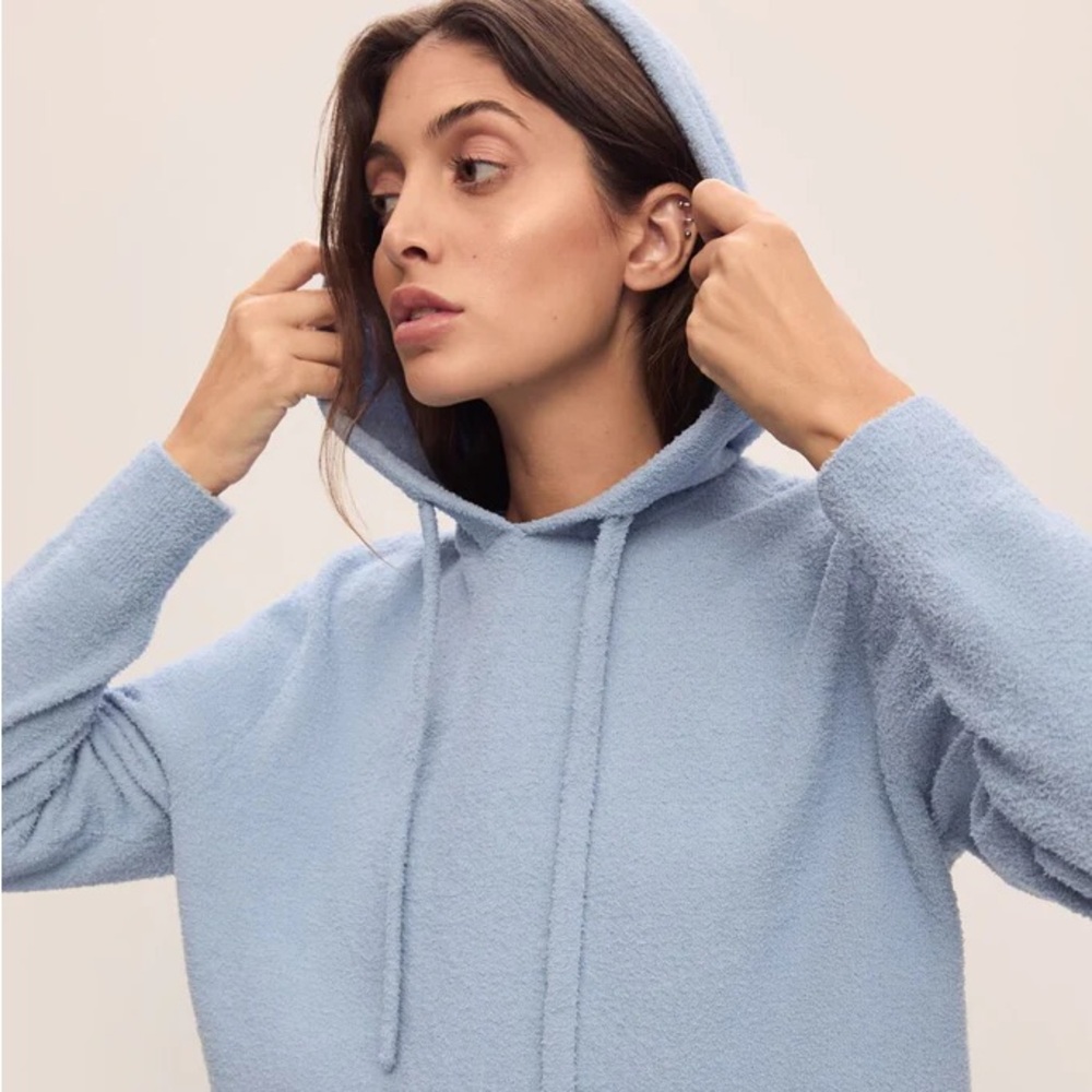 Womens | Recycled Boucle Hoodie | Wedgewood Blue - Wedgewood Blue / S